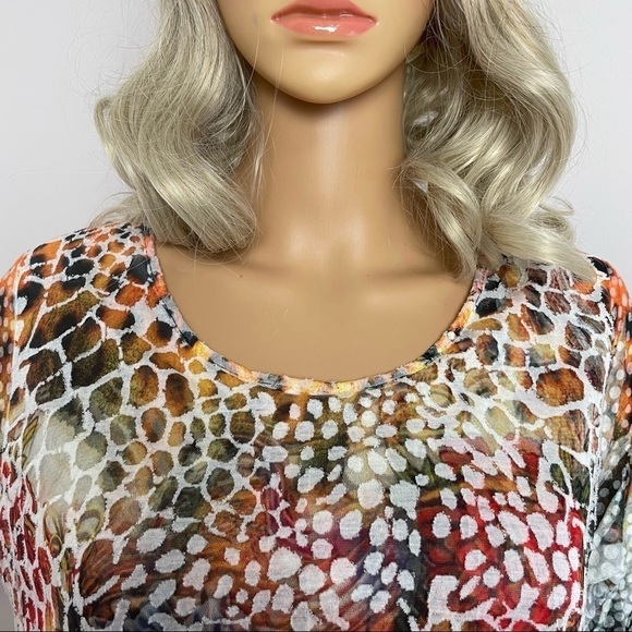 Flew De Lis Boho Animal Print Lace Blouse – Size Medium - Picture 2 of 12